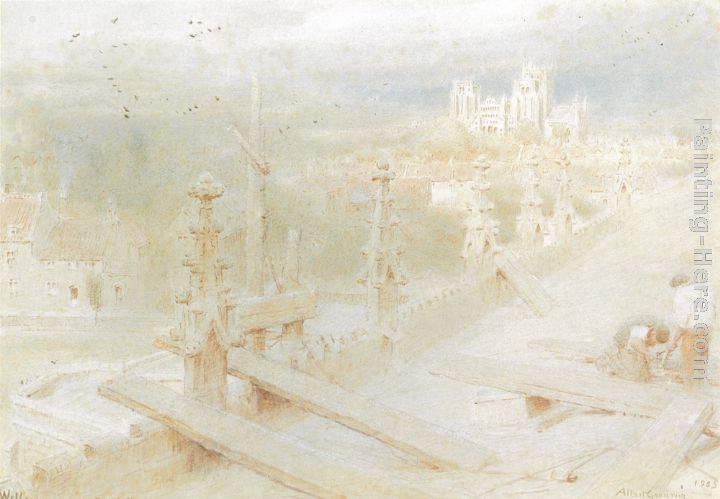 Wells From Roof of Parish Church painting - Albert Goodwin Wells From Roof of Parish Church art painting